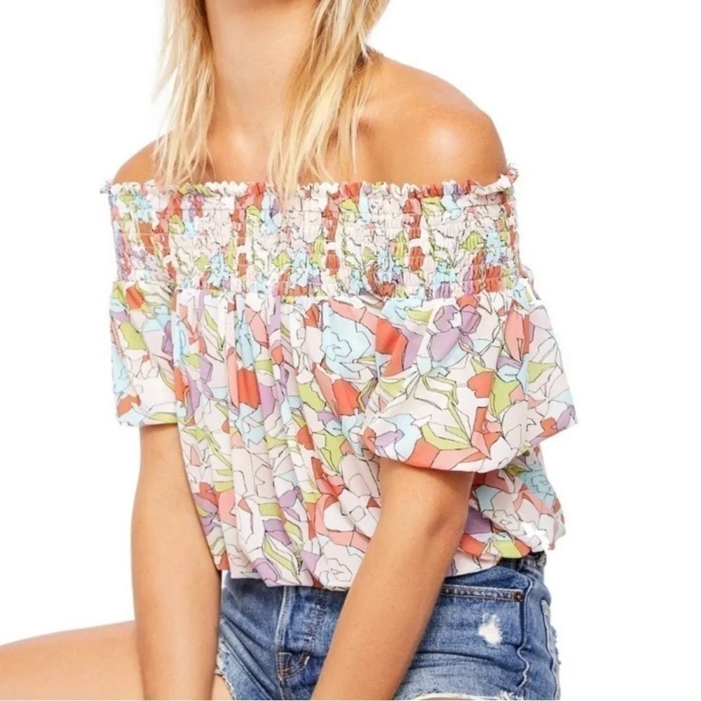 🌷HP Free People Technicolor Bubble Top - Picture 3 of 6
